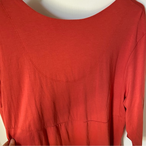 Peruvian Connection Orange 3/4 Sleeve Tunic XL Extra Large Autumn Fall Pumpkin - Picture 7 of 7